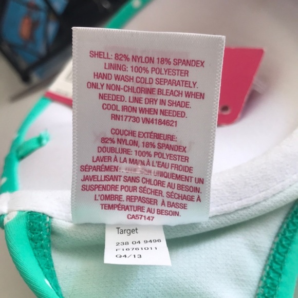 XHILARATION Bandeau Green Polkadot Bikini Top SZ Small - Picture 6 of 7